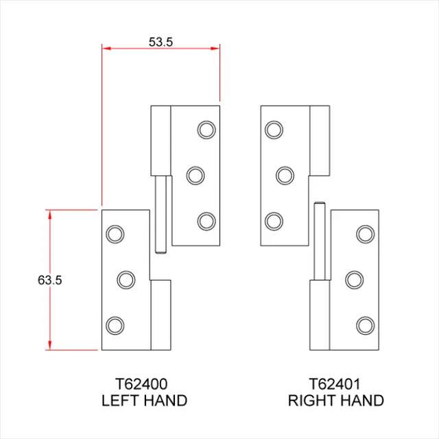Doughty T62500 HINGE 3.0" (lift off type) L/H 
