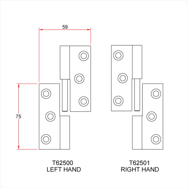 Doughty T62501 HINGE 3.0" (lift off type) R/H 