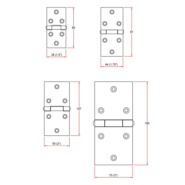 Doughty T63000 HINGE 3.00" (back flap type) 