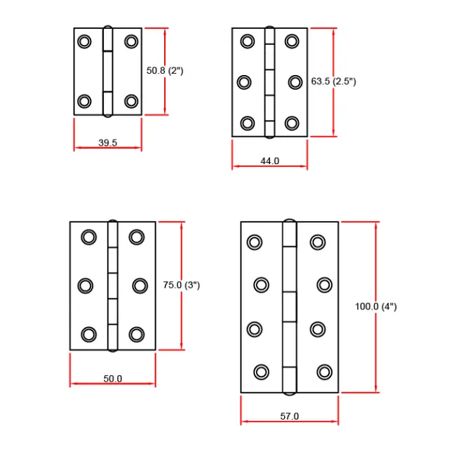 Doughty T63400 HINGE 2.0" (butt type) 