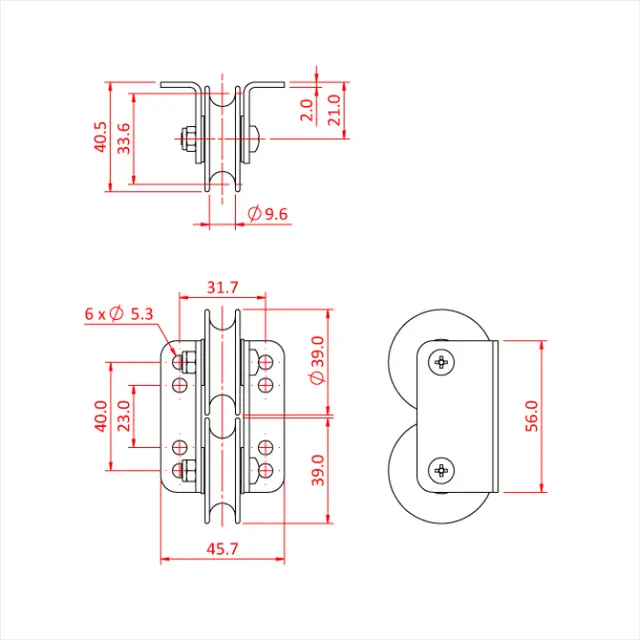 Doughty T63778 DOUBLE GUIDE PULLEY 
