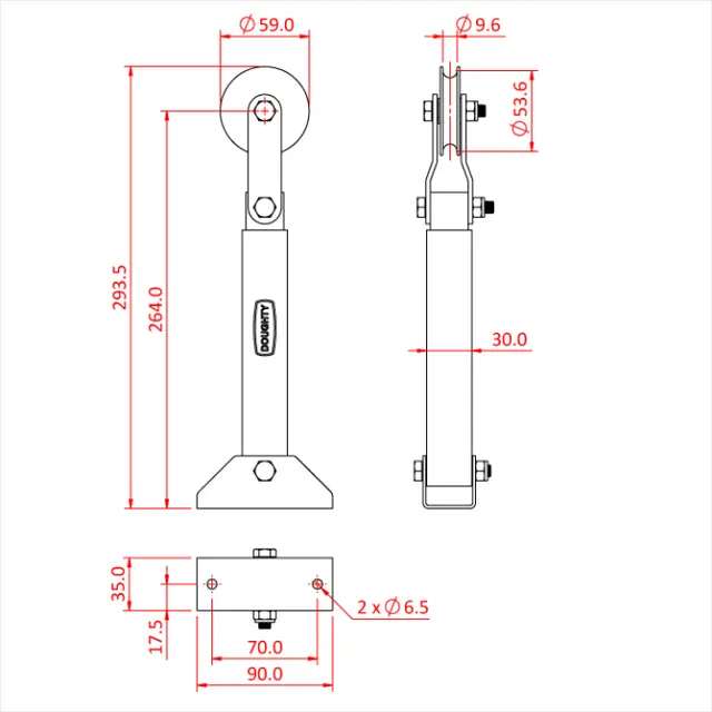 Doughty T63830 SPRUNG FLOOR PULLEY 