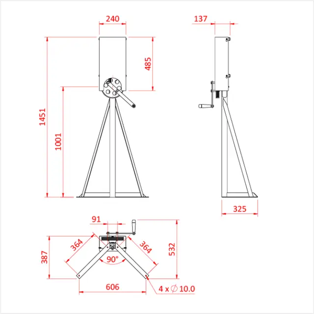 Doughty T63841 TRACK DRIVE - HAND OPERATED - FLOOR MOUNTED 