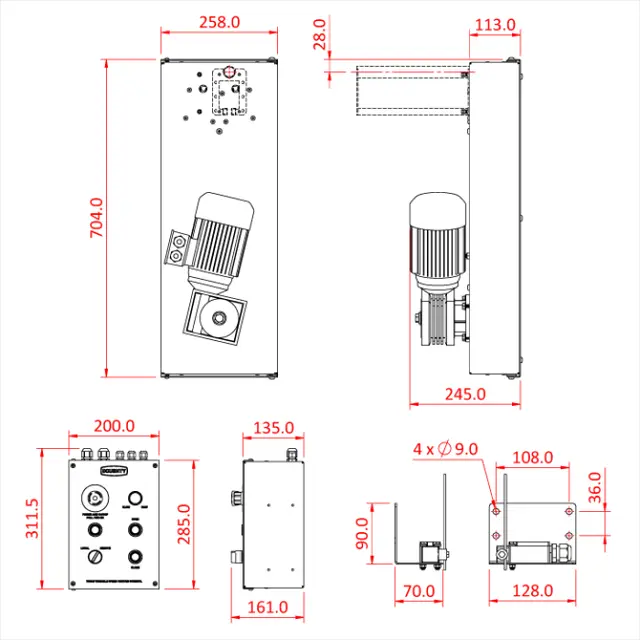 Doughty T63845 TRACK DRIVE - ELECTRIC - TRACK MOUNTED 