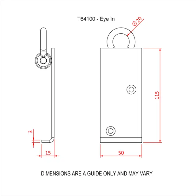 Doughty T64100 SHORT HANGING IRON (Eye in) 