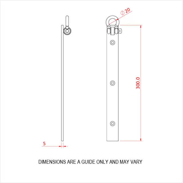 Doughty T64200 LONG FLYING IRON LIPPED (c/w 8mm shackle) 