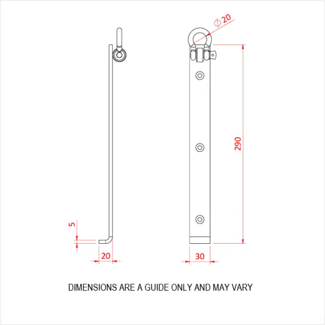Doughty T64300 LONG FLYING IRON FLAT (c/w 8mm shackle) 
