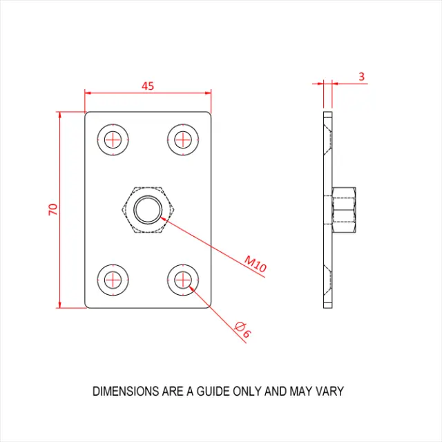 Doughty T64800 BOSS PLATE M10 