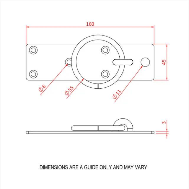 Doughty T65700 CEILING PLATE WITH RING 