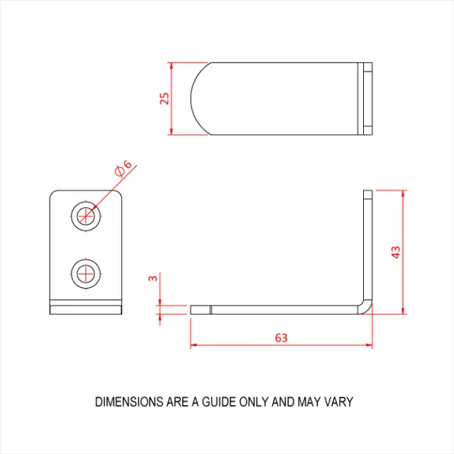 Doughty T66100 PELMET BRACKET (90 degree) 