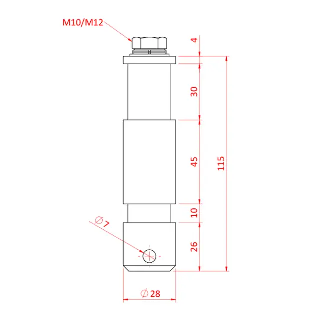 Doughty T74301 M12 FEMALE TV SPIGOT (steel) (EURO Spec.) 