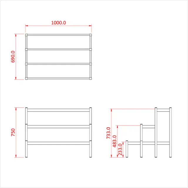 Doughty T76507 EASYDECK TRIPLE STEP MODULE 750mm HIGH 