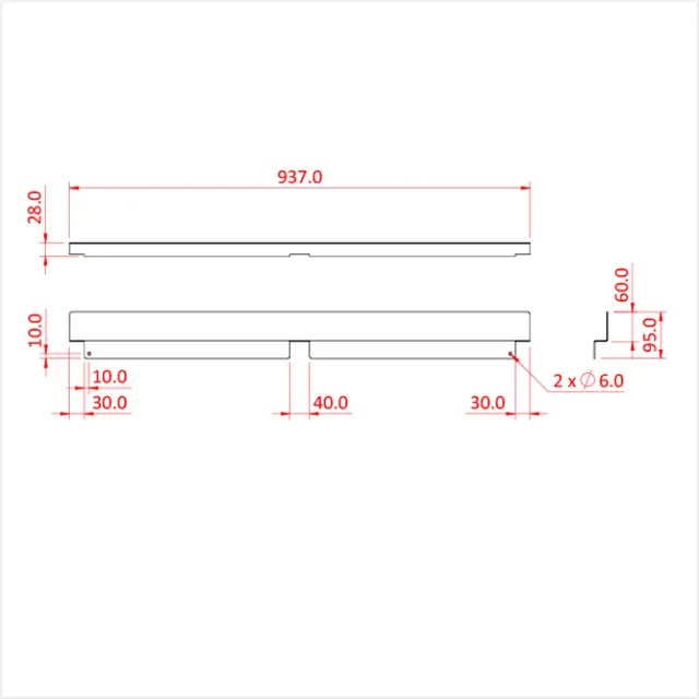 Doughty T77300 EASYDECK 1M CHAIR STOP 