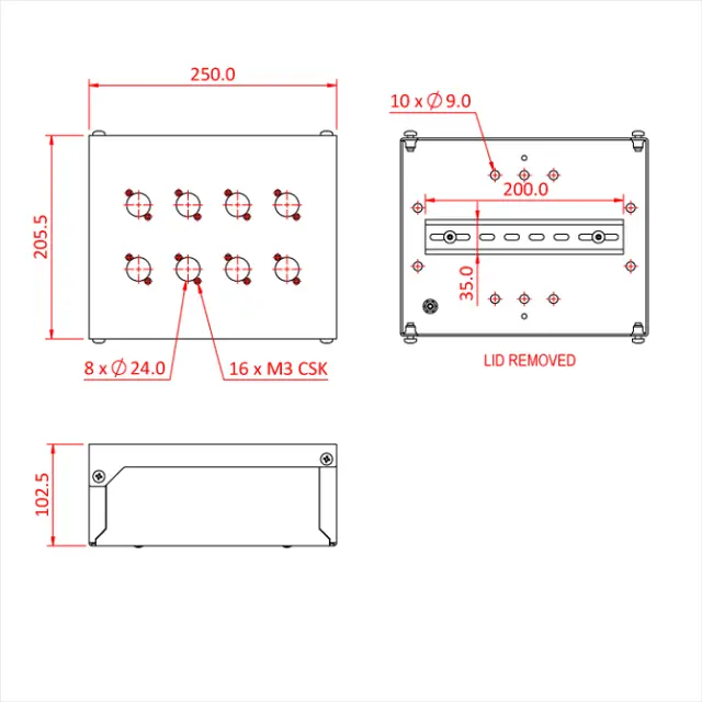 Doughty T78230 TOUGH BOX with 8 x XLR Cut Outs 