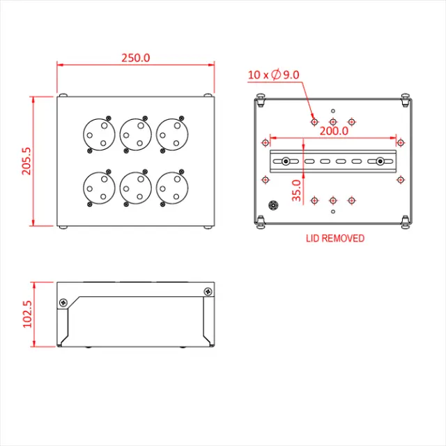 Doughty T78235 TOUGH BOX with 6 x 15A SOCKETS fitted 