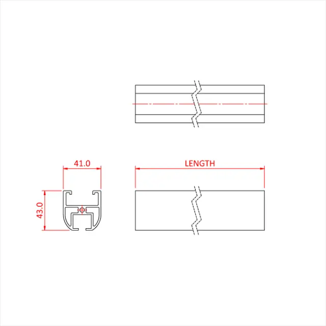 Doughty T81020 DOUGHTY RAIL - STRAIGHT 3.0M - (Silver) 