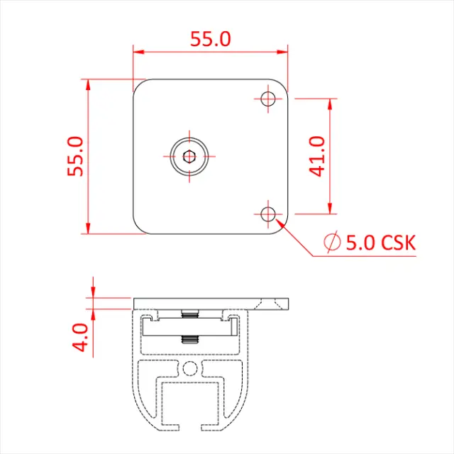 Doughty T81120 DOUGHTY RAIL - CORNER CEILING BRACKET 