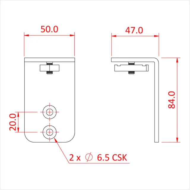 Doughty T81170 DOUGHTY RAIL - WALL BRACKET 