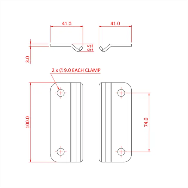 Doughty T84085 STUDIO RAIL CLAMPS X 2 