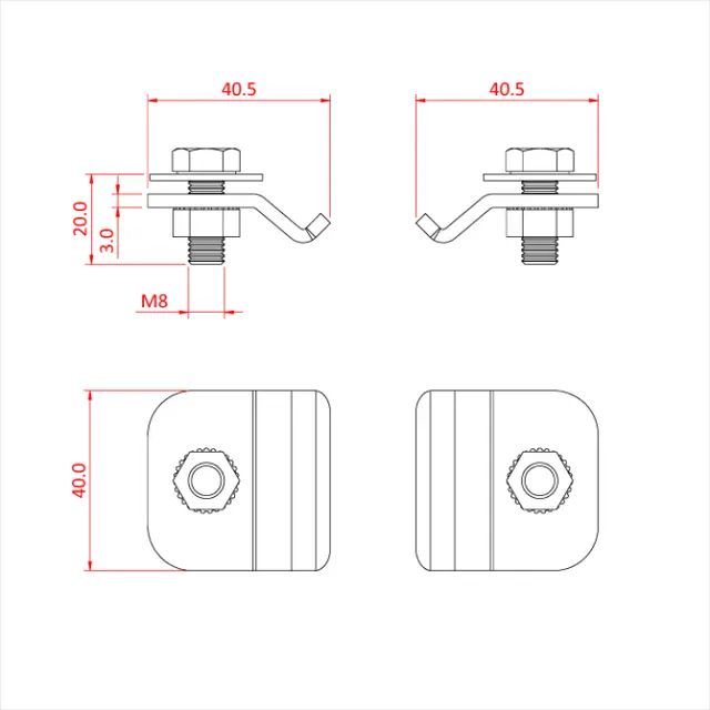 Doughty T84086 STUDIO RAIL 40MM RAIL CLAMPS X 2 