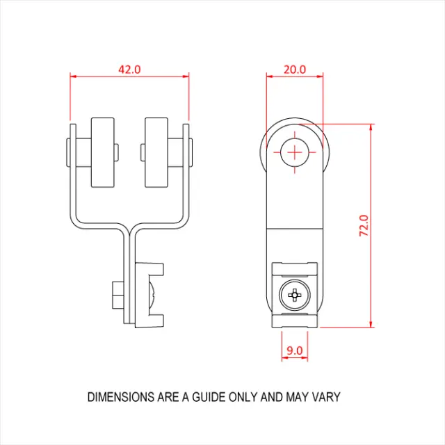 Doughty T84220 CABLE CARRIAGE X 5 (steel frame with bearings) 