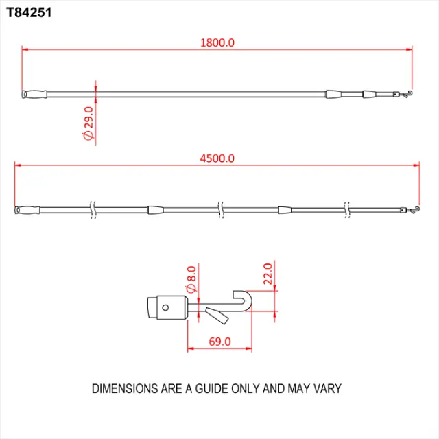 Doughty T84251 4.6M TELESCOPIC OPERATORS POLE (3 section) 