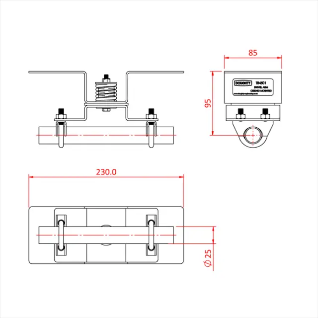 Doughty T84500 SWIVEL ARM - CEILING MOUNTED 