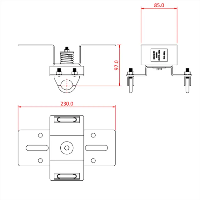 Doughty T84501 SWIVEL ARM - CEILING MOUNTED 