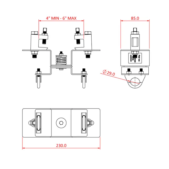 Doughty T84510 SWIVEL ARM - GIRDER MOUNTED 