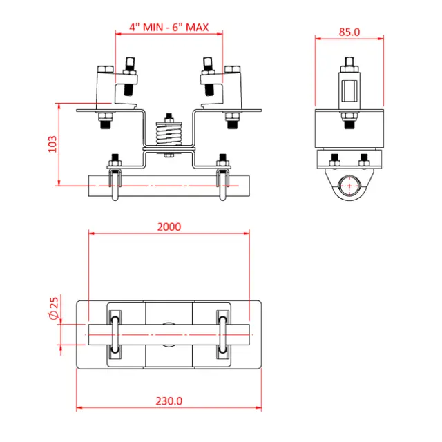 Doughty T84511 SWIVEL ARM - GIRDER MOUNTED 