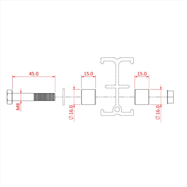 Doughty T85080 STUDIO RAIL 80 END STOPS X 4 