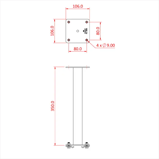 Doughty T85145 STUDIO RAIL 80 EXTENSION BRACKET - 350MM 