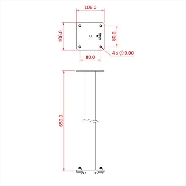 Doughty T85150 STUDIO RAIL 80 EXTENSION BRACKET - 650MM 