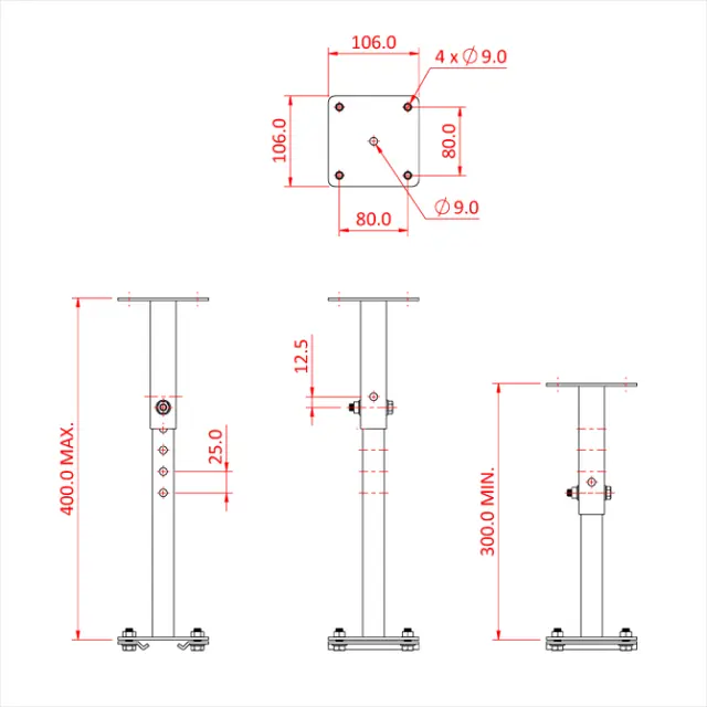 Doughty T85160 STUDIO RAIL 80 EXTENSION BRACKET - ADJUSTABLE supplied with rail 