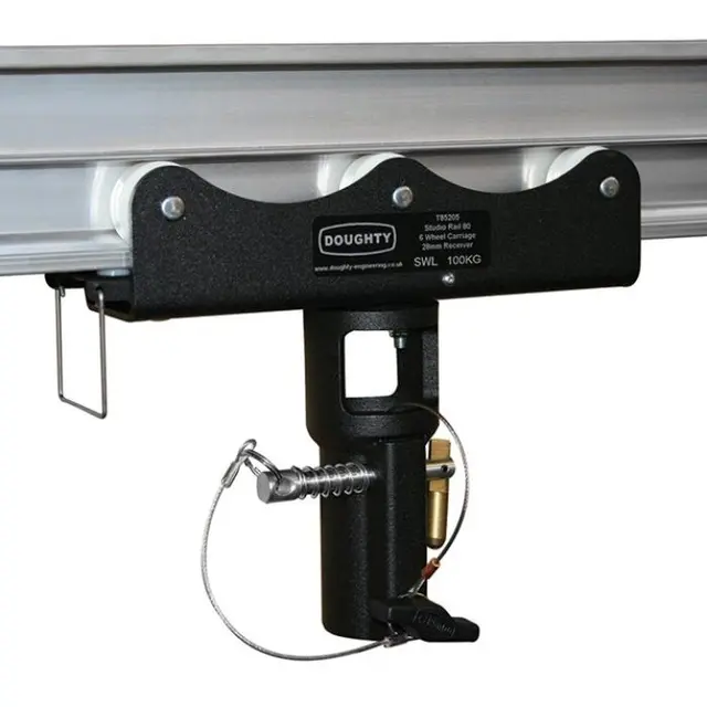 Doughty T85205 STUDIO RAIL 80 6 WHEEL CARRIAGE C/W 28MM RECEIVER (BRAKE) 