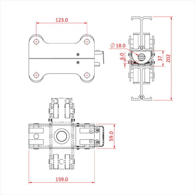 Doughty T85215 STUDIO RAIL 80 4 WHEEL DOUBLE SWIVEL CAR (BRAKE) 