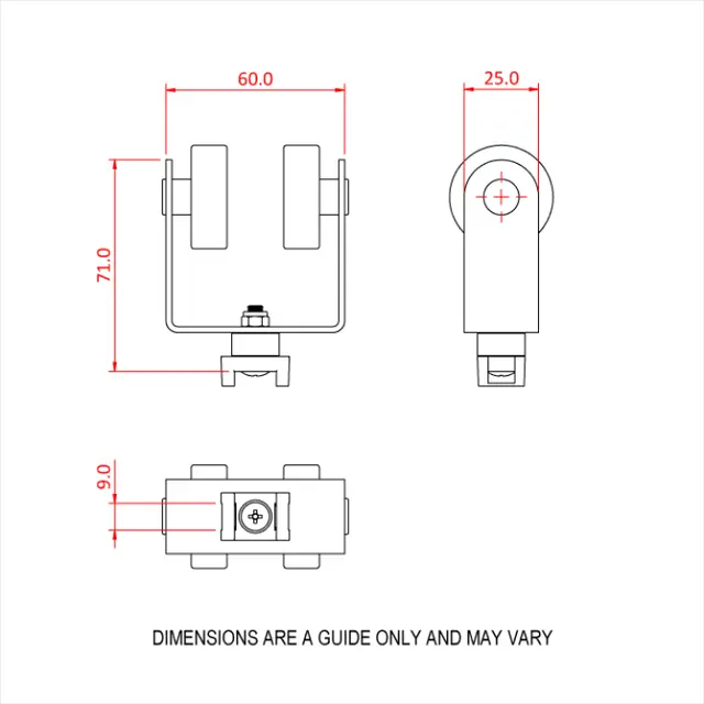 Doughty T85220 STUDIO RAIL 80 CABLE CAR X 5 (steel frame with bearings) 