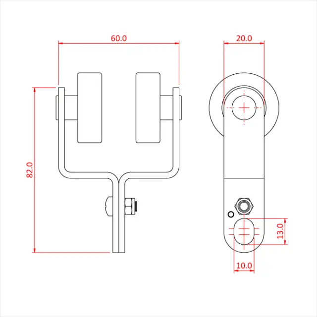 Doughty T85225 STUDIO RAIL 80 CURTAIN CAR X 5 (steel frame with bearings) 