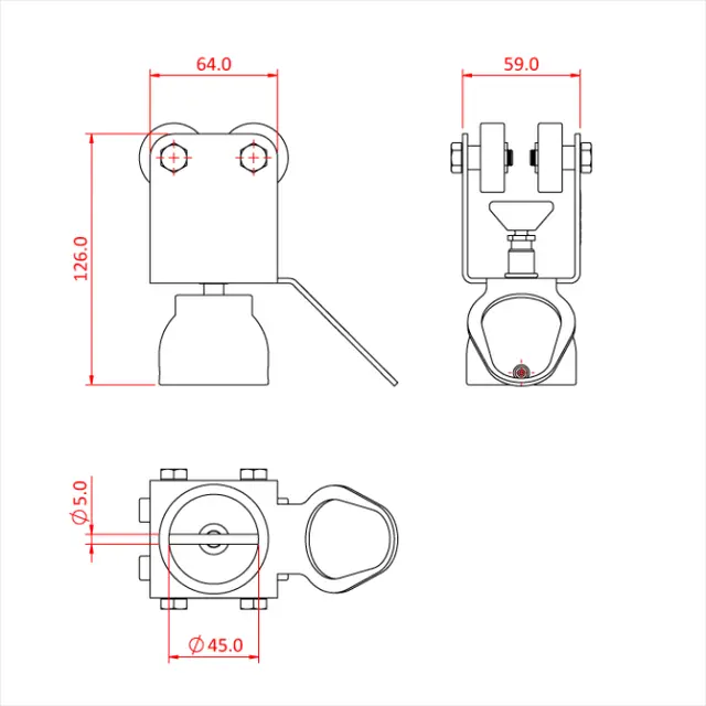 Doughty T85230 STUDIO RAIL 80 CUPPED CURTAIN BRAKE 
