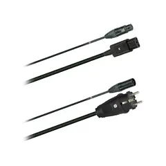 PROkabel Hybrid Audio cable, 10M Schuko - IEC, Neutrik plugger