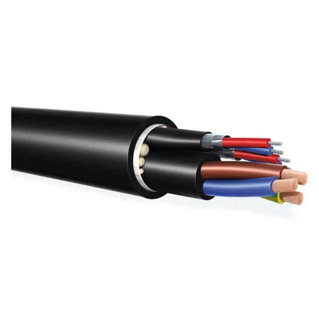 PROkabel HYBRID cable, 3x1,5mm, 110 Ohm AES/EBU Sort (15mm), Flame proof, BULK 