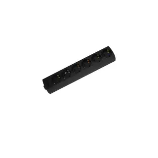 PROkabel Nettpadde 6 stikk Schuko 6-veis fordeler, sort, bulk