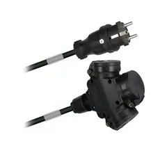 PROkabel Skjøtekabel 10M,  IP65 2,5 mm, Rågummi padde m lokk