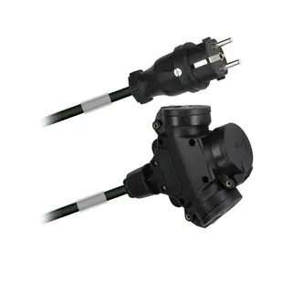 PROkabel Skjøtekabel 10M,  IP65 2,5 mm, Rågummi padde m lokk