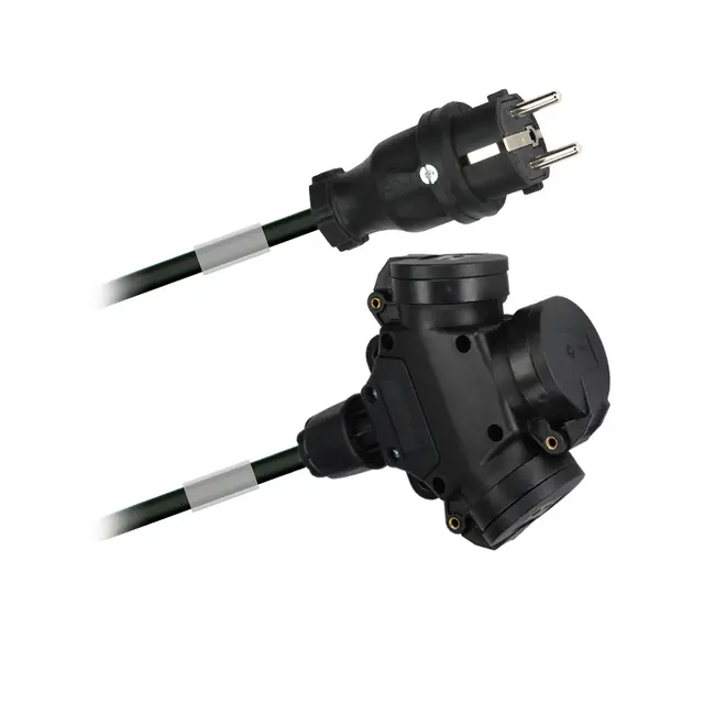 PROkabel Skjøtekabel 10M,  IP65 2,5 mm, Rågummi padde m lokk 