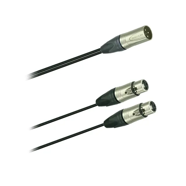 PROkabel XLR Y-combiner, 20cm Neutrik XLR hunn(2) - XLR HANN 