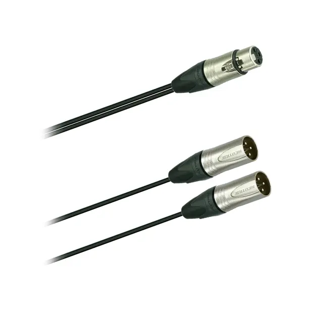 PROkabel XLR Y-splitt, 20cm Neutrik XLR hunn -XLR HANN(2) 