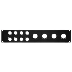 PROkabel 19" Rackpanel stanset 2U 8xD + 4xSpeakOn til 19" Racksystem