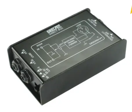PROkabel DI Box Mono passiv Demping 0,-20,-40dB, Groundswitch 