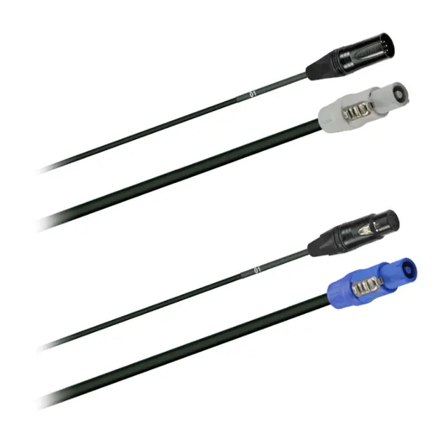 PROkabel Hybrid PCON+DMX5 2M Extension, Neutrik plugger 